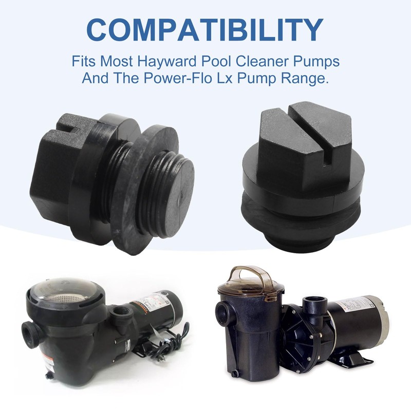 SPX1700FG Pool Pump Pipe Plug Drain Plugs with Gaskets 2-Pack
