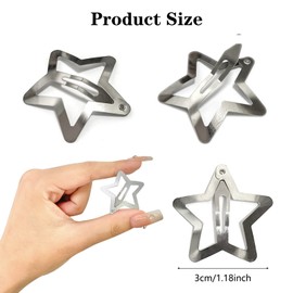 60 Pieces Star Hair Clips Snap Hair Clips Hair Accessories Fashionable And Cute, Suitable For Infants, Children And Adults, Various Hairstyles (Gold + Silver + Black)