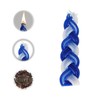 12 Havdalah Sets of Braided Blue and White Candles with