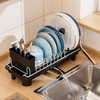 VUSIGN Dish Drying Rack with Drainboard, Dish Drainer Extendable Spout