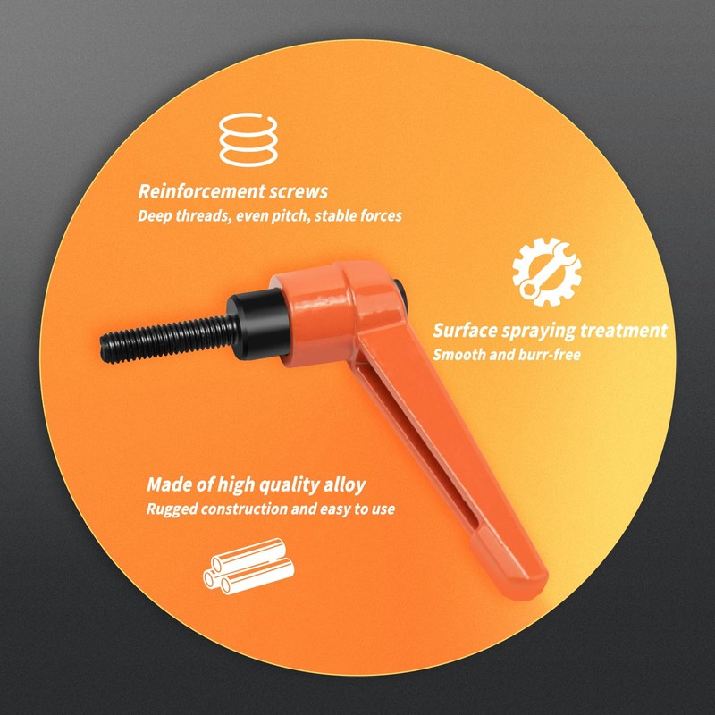 Adjustable Clamping Lever Handle, M5-50 mm Clamping Handle Nut Clamping