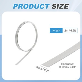 sourcing map Nichrome Flat Heater Wire 6.5ft(2m) x0.2mmx5mm High Temp Wire for Heating Elements, DIY Craft, Black and Silver