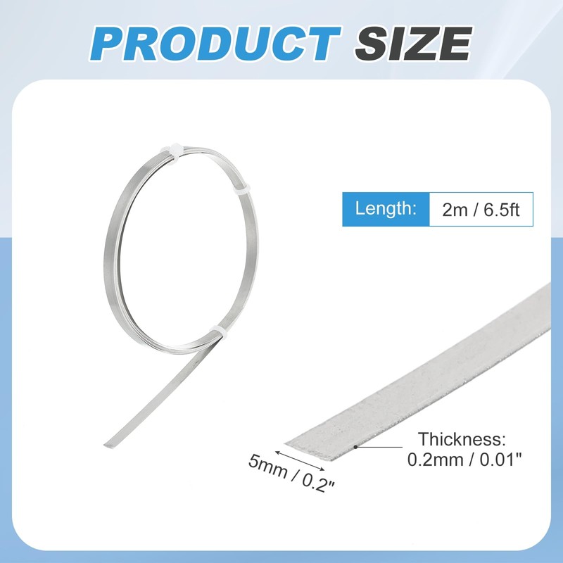 sourcing map Nichrome Flat Heater Wire 6.5ft(2m) x0.2mmx5mm High Temp