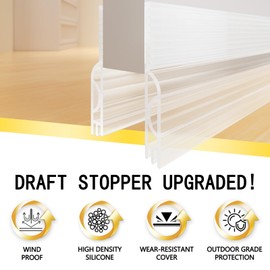 Zibian Door Draft Stopper,Door Sweep for Bottom of Door,Weather Stripping Door Seal Draft Guard Blocker Noise Cold Air Insulation Soundproofing for Exterior Interior Home Improvement(Transparent, 39")