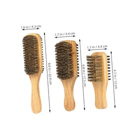 BIUDECO Nylon Bristles Beard Brush Men's Grooming Tool Hair Styling Brush 3pcs Pack