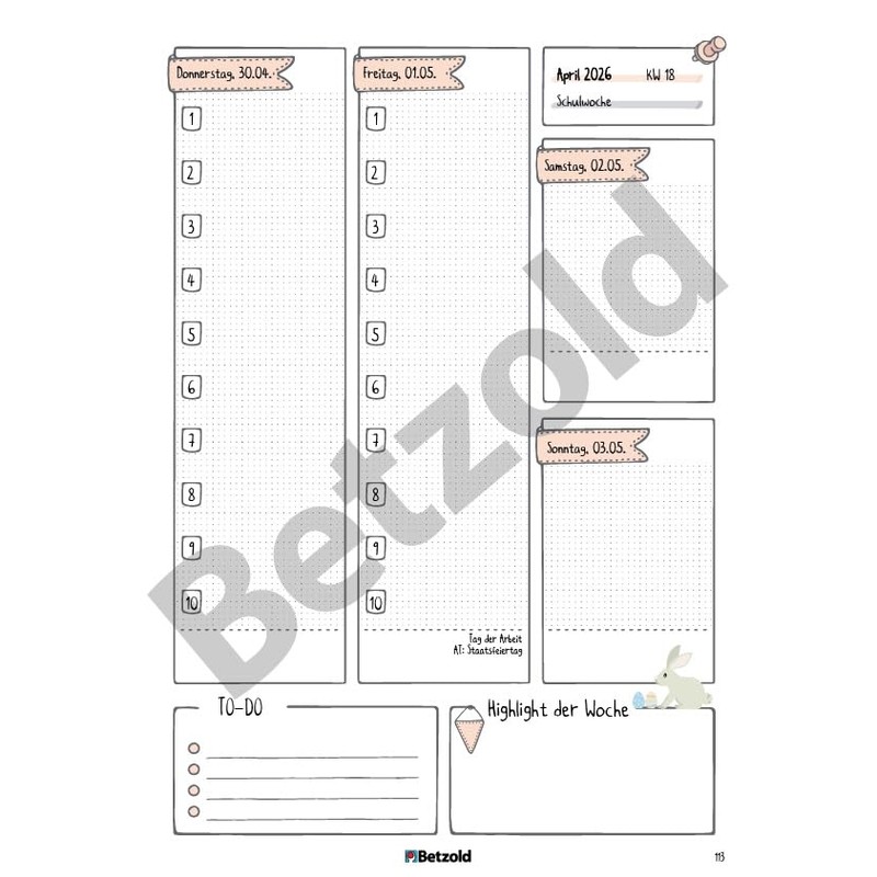 Betzold - Design School Planner, Loose Leaf Collection, DIN A4