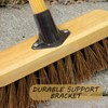 10” Outdoor Yard Broom with Wooden Handle Stiff Bassine Hard
