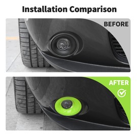 Voodonala for Challenger Front Foglights Fog Lights Lamps Protection Covers Trim Fit for 2015-2024+ Dodge Challenger Exterior Accessories, ABS Green 2pcs