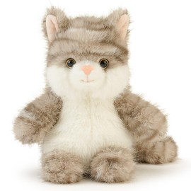 PEACH CAT Cat Stuffed Animal Cute Kitten Plushies Small Plush Toys Gifts for Kids Grey