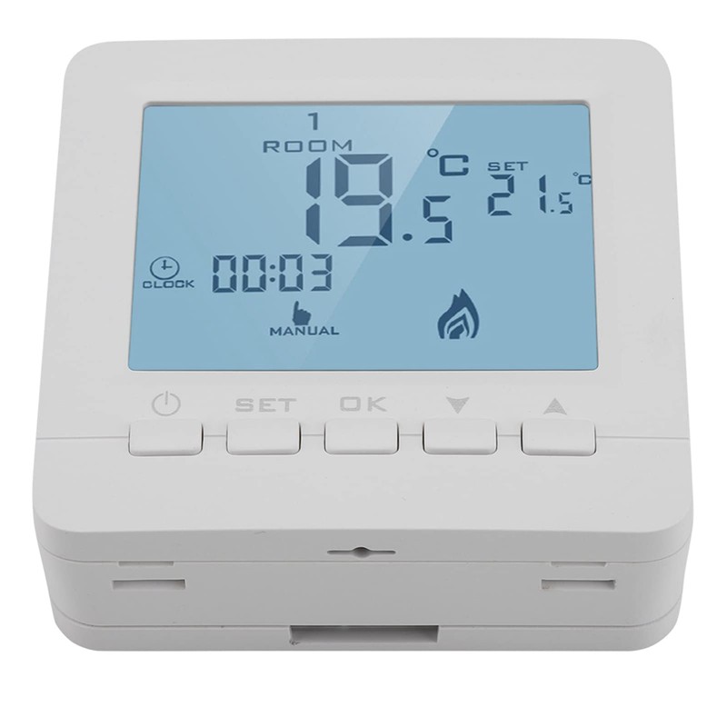 Smart Temperature Controller 5A, Digital LCD Display, Programmable Thermostat with