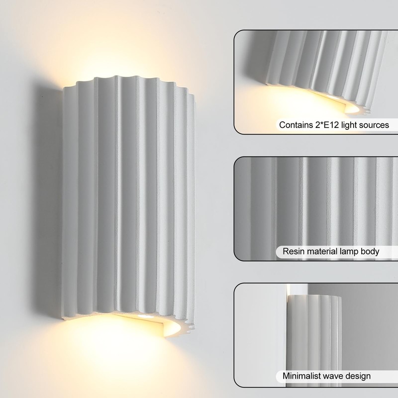 ZEROUNO White Resin Modern LED Wall sconces Wall Lighting Set