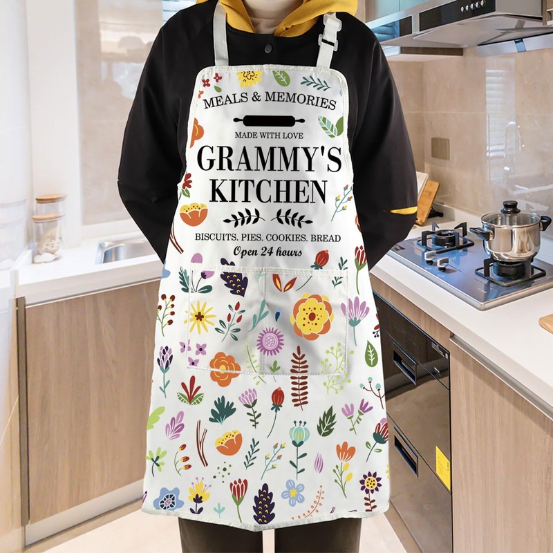 JTOUK Grammy’s Kitchen Apron Best Grammy Gift Grammy Baking Gift