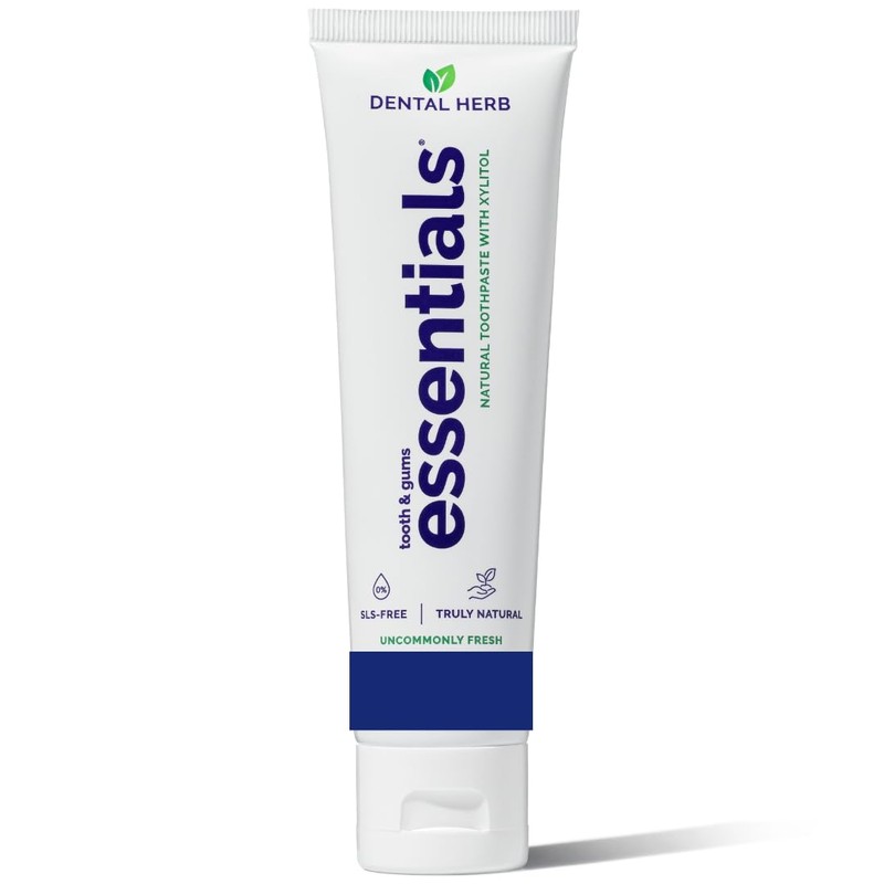 Essentials Fluoride-Free Toothpaste, Plant-Based Daily Toothpaste for Fresh Breath, SLS-Free,
