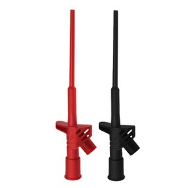 2Pcs Multimeter Cable Test Probes High Voltage Test Hook Clip Insulated Flexible Test Leads for Circuit Board Testing