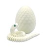Vantico 3D Printed Snake Egg with Articulated Snake Inside, White