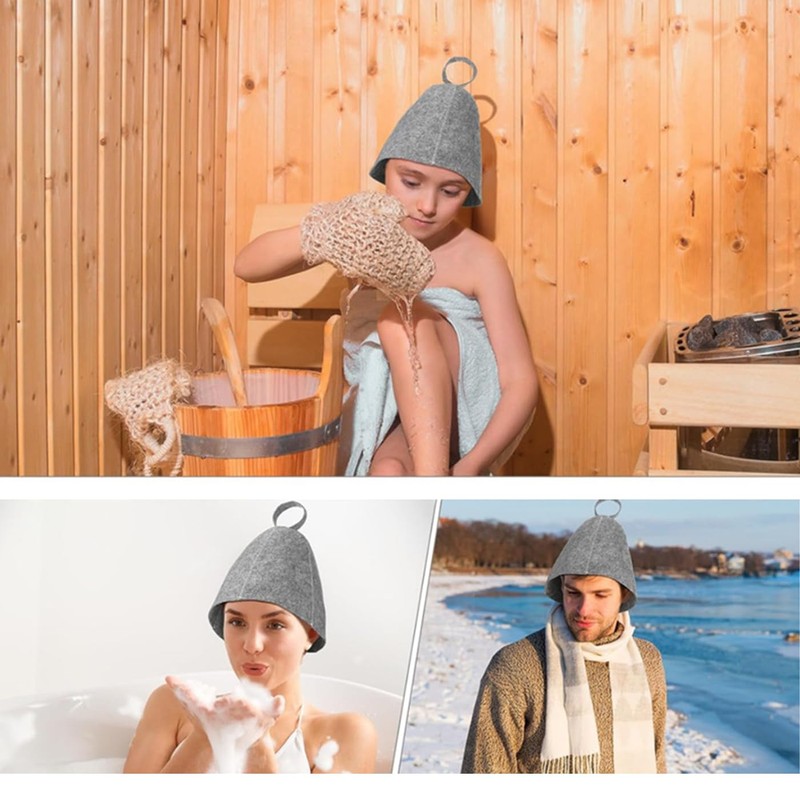 Mirhua Sauna Hat, Shower Cap, Bath Accessories, For Saunas, Steam