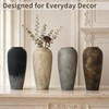 TDIAVH Rustic Farmhouse Ceramic Vase, 15.1 Inch, Floor Decor, Brown