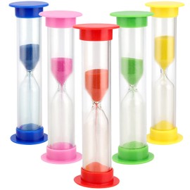 HOZEON 50 PCS 1 Minute Sand Timer, Plastic Hourglass Timer, Plastic Sand Clock Hourglass Sandglass Set Countdown Tool for Classroom Games, Office, Kitchen, 5 Colors