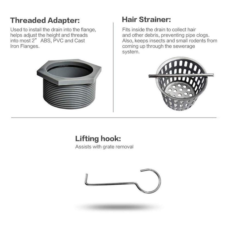 Neodrain 12-Inch Linear Shower Drain with Removable Grate, Professional Brushed