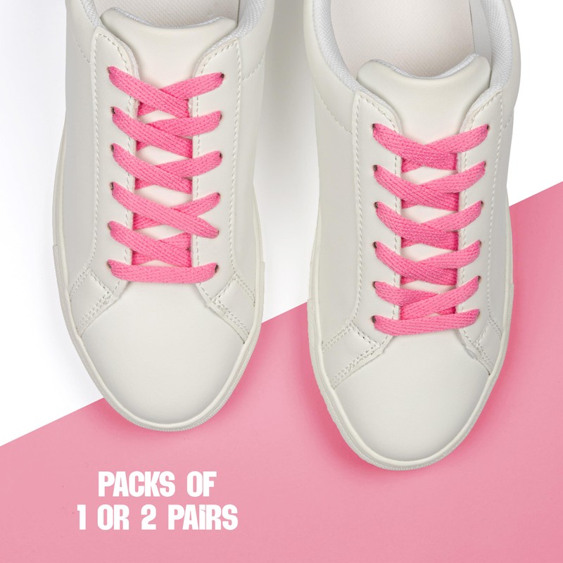 Kilter Flat Trainer Shoelaces - Bubblegum Pink - 45 cm