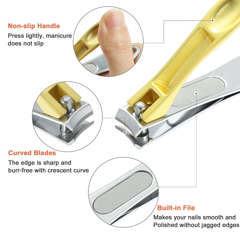 VOCOSTE Nail Clippers Set Professional Nail Toe Nails and Slant