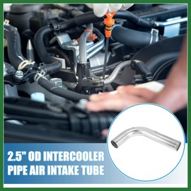 Motoforti Universal 90 Degree L Shape Bend Elbow Intercooler Pipe Air Intake Tube 2.5" OD 63mm OD 500mm 19.69" Length Intercooler Pipe Aluminum Alloy Long-lasting