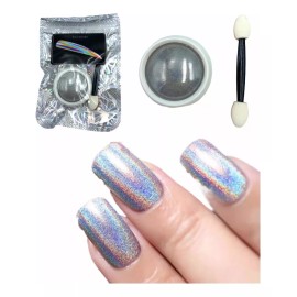 Nova Beauty Polvo Efecto Unicornio Holografico Para Uñas X 6 Piezas