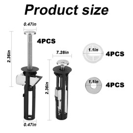 Toilet Seat Screws Set of 4 Toilet Seat Screws Set for Toilet Seat Toilet Seat Attachment Toilet Seat Screws Robust Screw Set for Toilet Seats, Universal for Top Mounting
