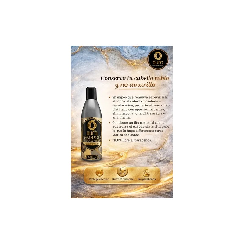 Ouro Shampoo Matizador Plata - Silver 250ml