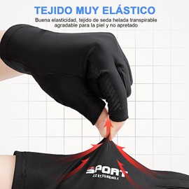 QIUZSE Guantes de Protección Solar, Guantes para Manejar Mujer UV, Antideslizante, Elástico, Guantes para Sol Hombre Adecuado para Ciclismo, Manejar, Escalada y Golf Deportes al Aire Libre, Negro