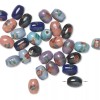 Platinum 30 Porcelain Medium 14x8mm Oval Tube Beads Mix with
