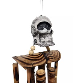 TIKI SKELETON Beautiful Bamboo Wind Chime Outdoor Garden Lanai Decor Musical Sound
