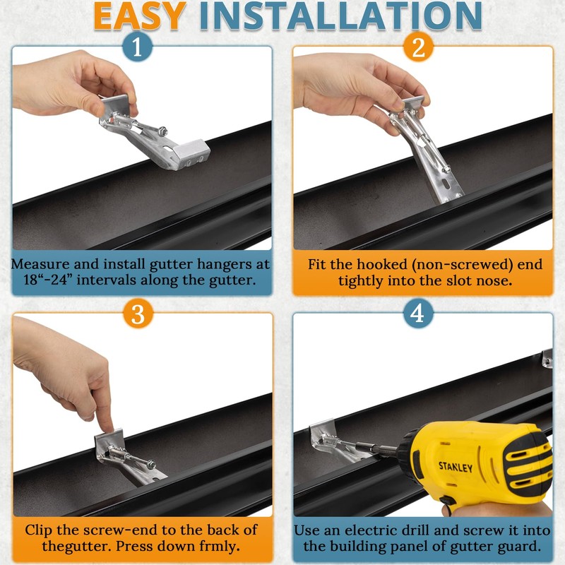 5 Inch Roofing Gutter Hangers, Quick Screw Hidden Gutter Support