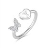 GLISHIVER Silver Rings for Women Teen Girls, Silver Plated Butterfly