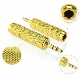 Multibao Headphone Jack Adapter, 3.5mm Male to 6.5mm Female Jack Plug Stereo Audio Adapter Converter Headphone Gold Plated (2 Pcs)