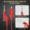 AMTOVL Test Leads Crocodile Clips Cable Set 5 Colours Stackable