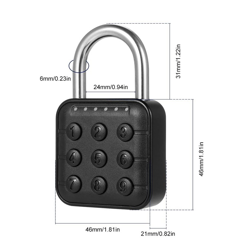 mizikuu Electronic Combination Lock, 6 Digit Smart Lock Weatherproof Locker