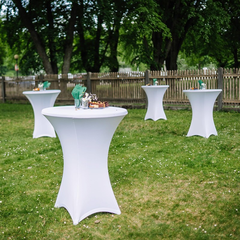 QUARKZMAN Pack of 2 Round Cocktail Tablecloth, 32 x 43