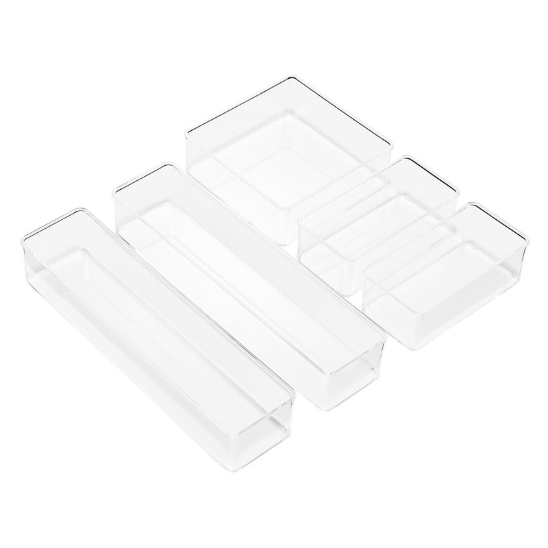 Sorbus Clear Drawer Organizer Set for Office Storage (5-Piece)