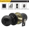Probrico Flat Black Privacy Door Knobs, Keyless Interior Knobs for