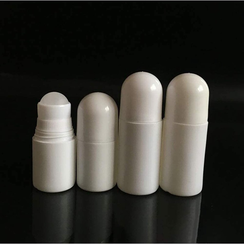 WsjiaboFux 4 Pcs White Empty Refillable Roll On Bottles Roller