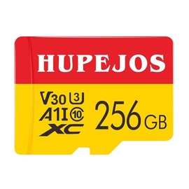HUPEJOS 256GB Memory Card, Micro SD Card, Micro SDXC Memory Card, Expanded Storage for Dash Cameras, Red