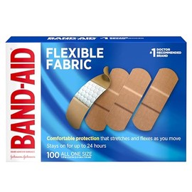 Vendajes Adhesivos Estériles de Tela Flexible Marca Band-Aid, Cuidado y Protección Cómoda y Acolchada de Heridas para Cortes Menores, Rasguños y Quema