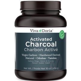 Viva Doria Virgin Activated Charcoal Powder, Hardwood Derived, Food Grade, 16 Oz (1 Pound)