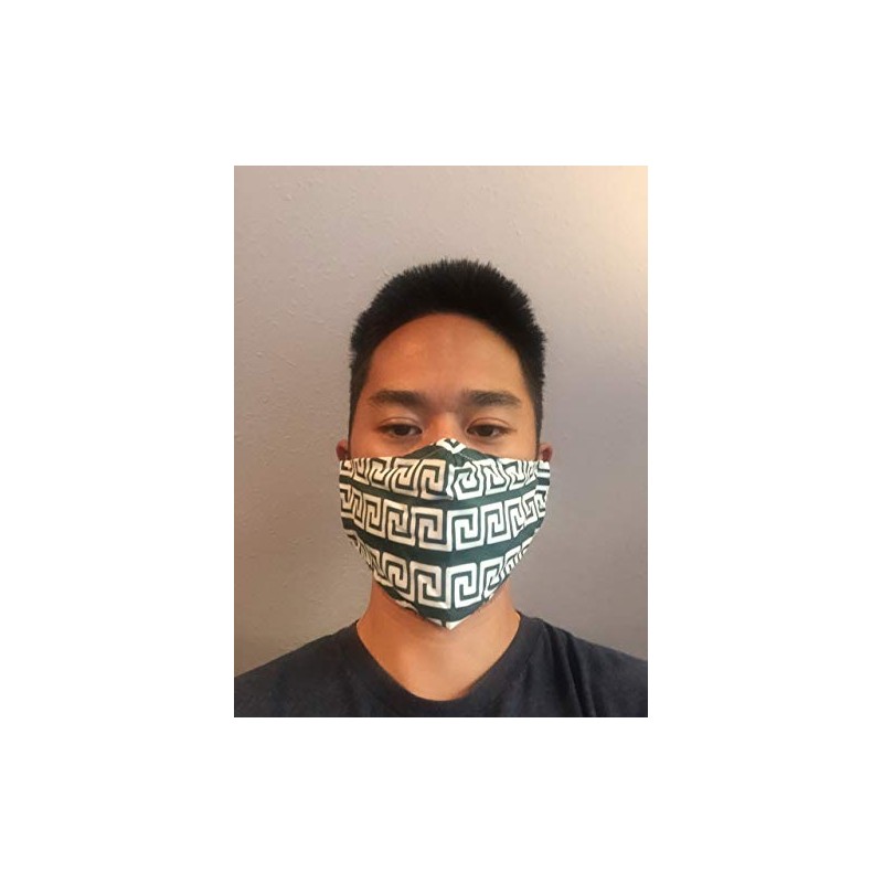 Green Spiral Greek Key Team Mask - Face Accessory -