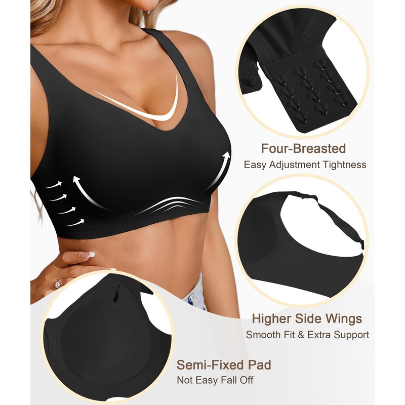SHAPERX Bras for Women Full Coverage No Underwire Seamless Everyday