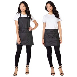 Betty Dain Signature Switch Convertible Salon Stylist Apron with Pockets, Waist Apron/Tool Skirt, Lightweight, Polyurethane, Chemical, Bleach, and Water Proof, Pockets with Zippered Bottoms, Black