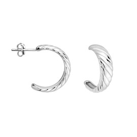 SOFIA MILANI - Women's Earrings 925 Silver Croissant Stud Earrings, Sterling Silver, No Gemstone