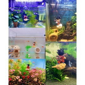 JSUPMKJ 2 Pieces Floating Fish Tank Decorations Lovely Cartoon Character Aquarium Decoration Floating Device Fish Tank Accessories Fish Playmate for All Kinds Fish Tanks