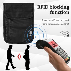 BELLALICHT Chest Bag with RFID Protection, Unisex Travel Purse, Theft-Proof, Small Shoulder Bag, Neck Pouch for Passport, Credit Cards, Smartphone, Coins, Money and Travel Accessories, Black, black,